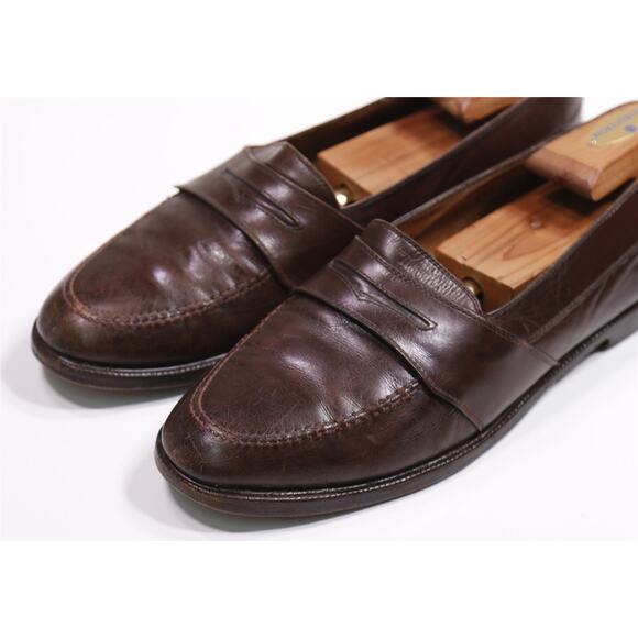 Salvatore Ferragamo Mens Vintage Brown Leather Penny Loafers Men's US 10.5 D - Picture 3 of 11